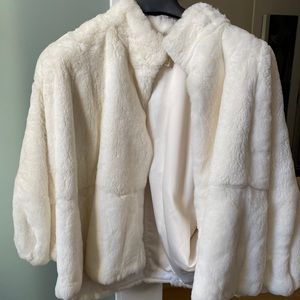 Vintage Elizabeth and James 100% white rabbit fur